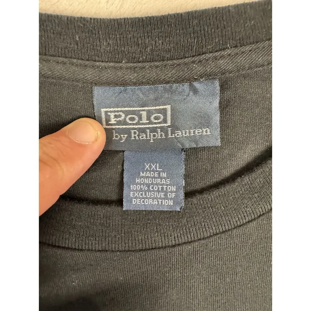 Polo Ralph Lauren Men’s XXL Black Long Sleeve T Shirt Red Pony Cotton